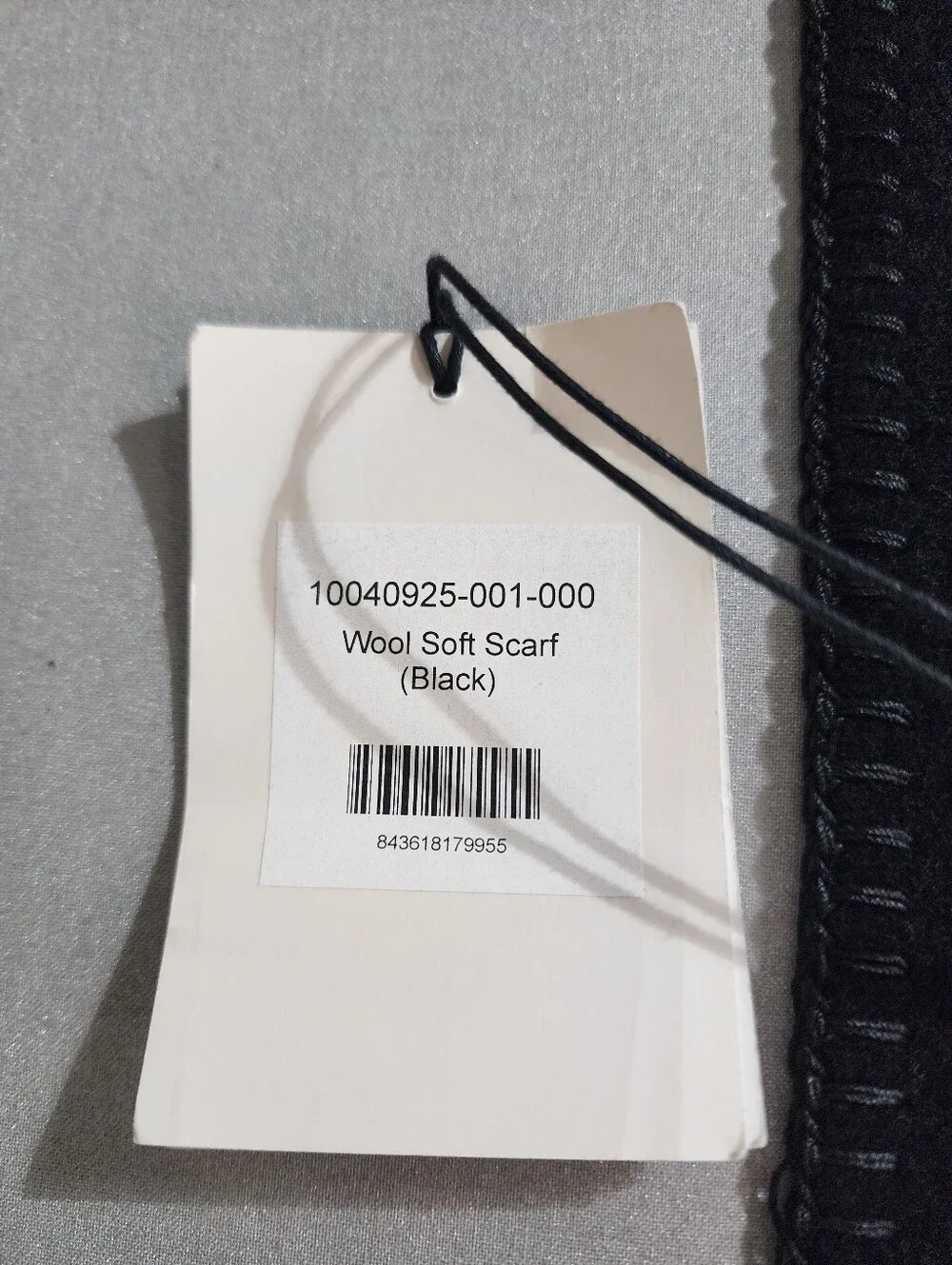 Cuyana Google Wool Soft Scarf Black 100% Recycled Wool Logo NWT